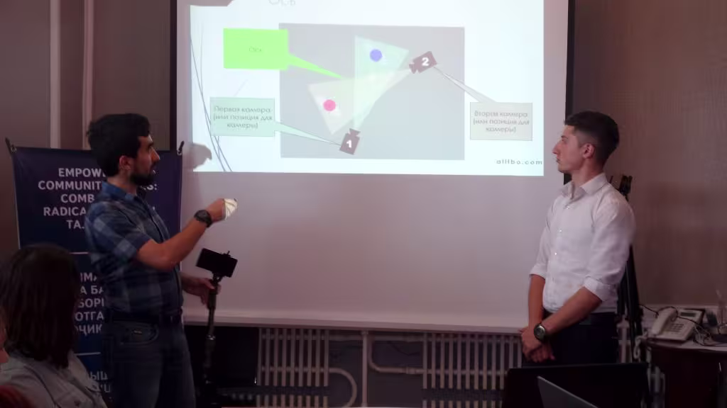 С каких позиций следует снимать интервью. Не забываем про ось