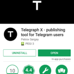 Находим в Google Play приложение Telegraph X