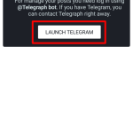 После запуска нажимаем на LAUNCH TELEGRAM